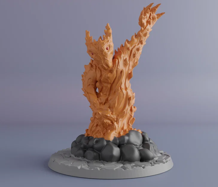 Fire Elemental 2 - Mô hình mini D&D (Supportless/FDM Friendly) - Image 1