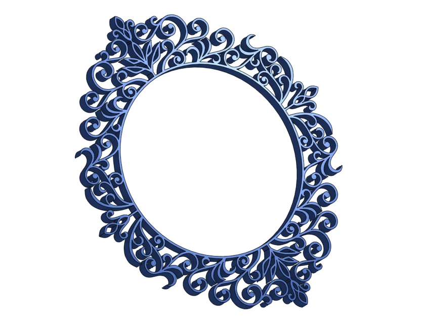 Khung ảnh hoa văn cổ điển (Round Ornate Scrollwork Frame) in 3D - Image 1