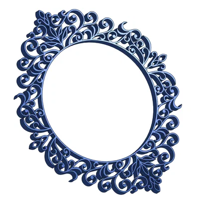 Khung ảnh hoa văn cổ điển (Round Ornate Scrollwork Frame) in 3D