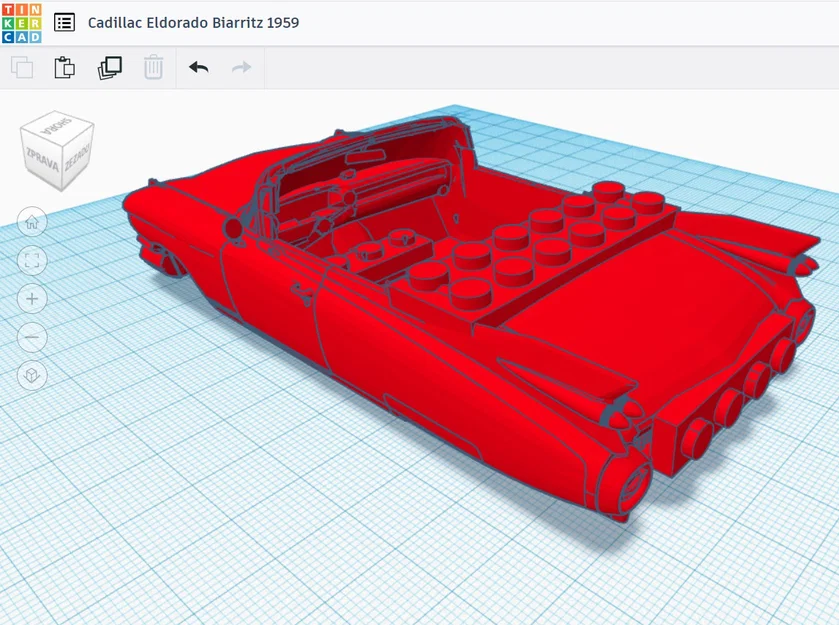 Mô hình 3D xe Cadillac Eldorado Biarritz 1959 phong cách Lego - Image 2