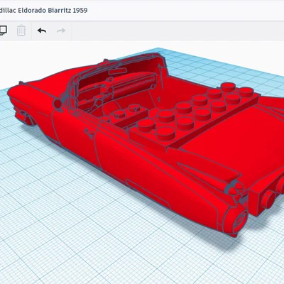 Mô hình 3D xe Cadillac Eldorado Biarritz 1959 phong cách Lego