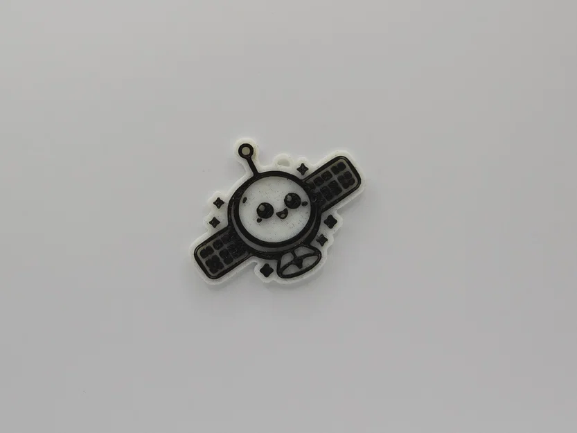 Móc khóa vệ tinh Cute Satellite Keychain - Dự án in 3D dễ thương - Image 1