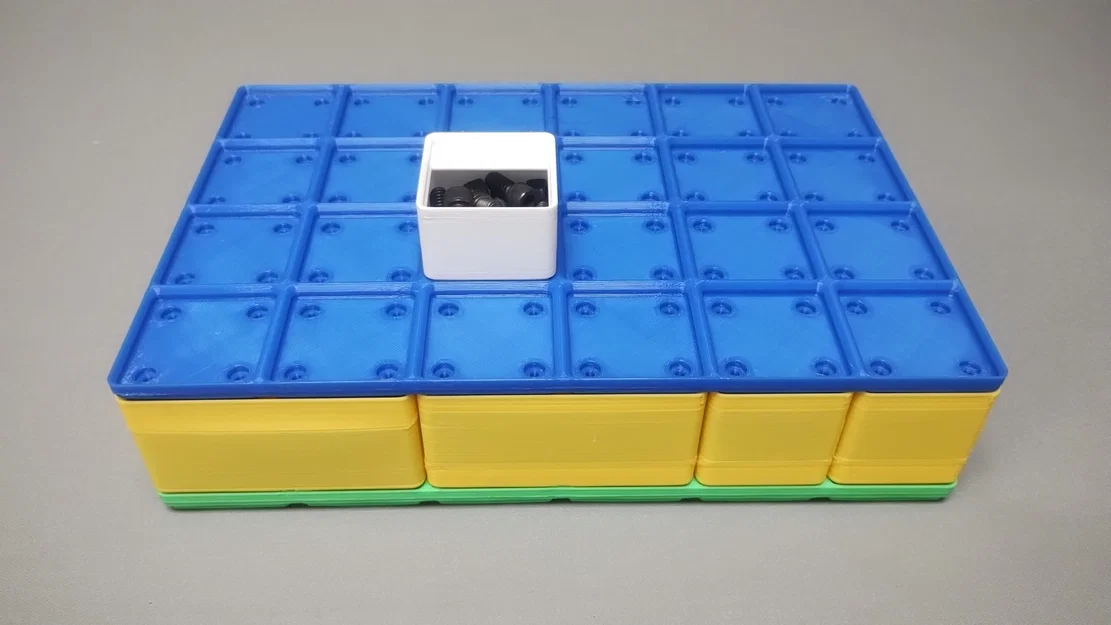 Combo đế/nắp xếp chồng Gridfinity (có thể tuỳ chỉnh tham số) - Image 1