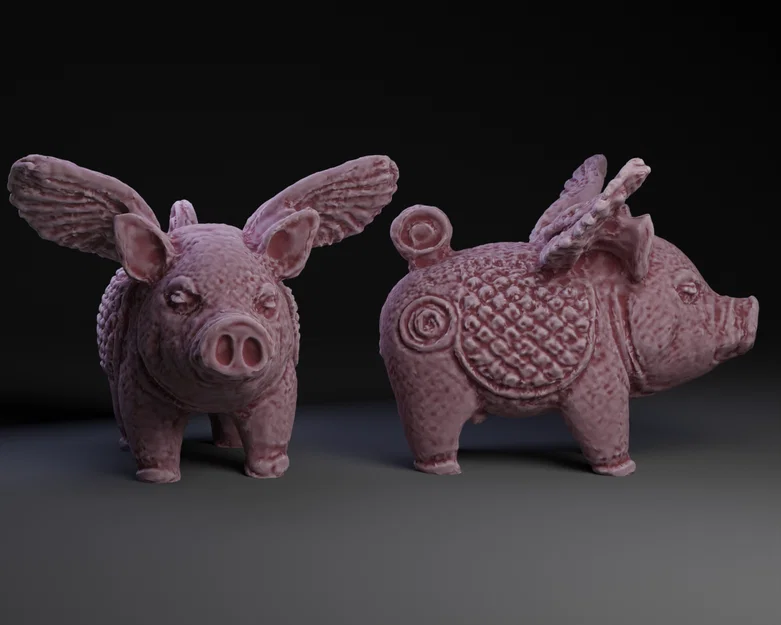 Mô hình 3D Chú Heo Có Cánh Trang Trí Độc Đáo - Image 1