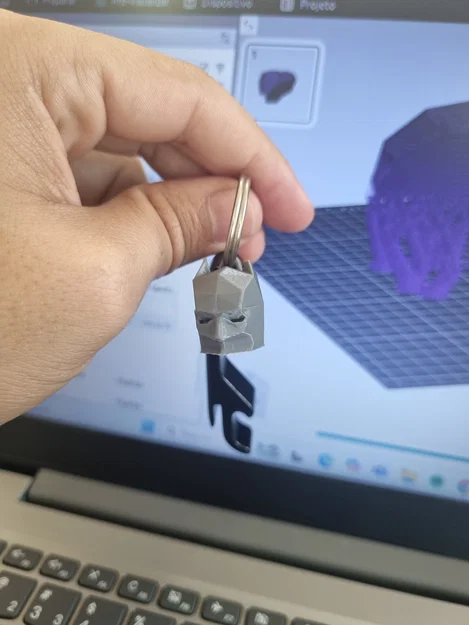 Móc khóa mặt nạ Batman phong cách Low Poly (File in 3D) - Image 2