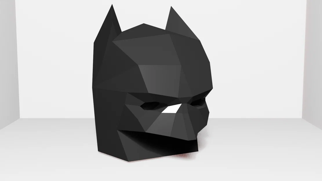 Móc khóa mặt nạ Batman phong cách Low Poly (File in 3D) - Image 3