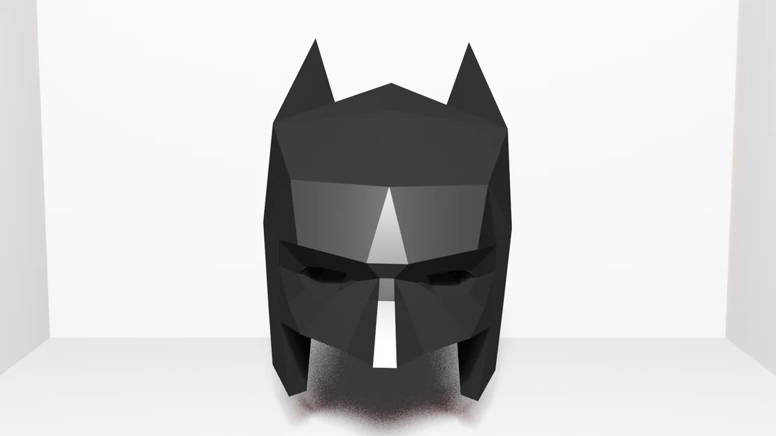 Móc khóa mặt nạ Batman phong cách Low Poly (File in 3D) - Image 4