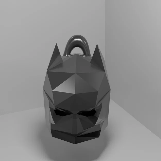 Móc khóa mặt nạ Batman phong cách Low Poly (File in 3D) - Image 5
