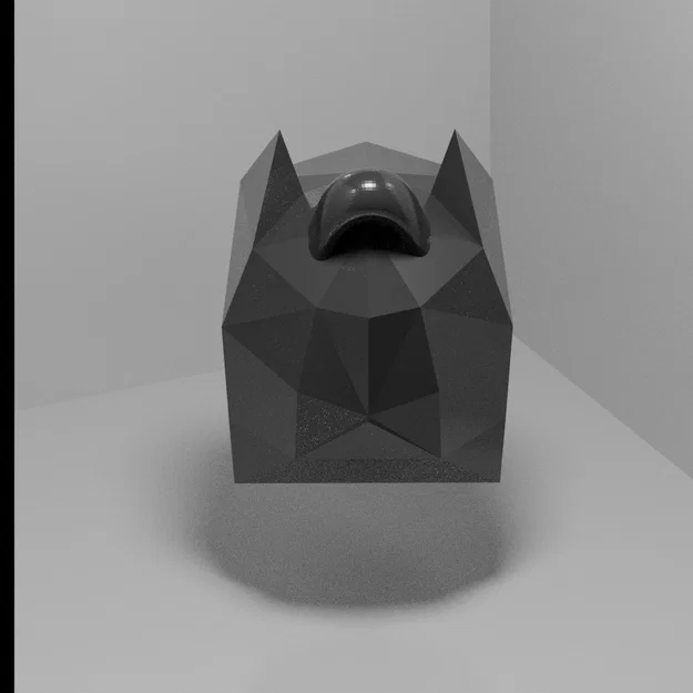 Móc khóa mặt nạ Batman phong cách Low Poly (File in 3D) - Image 6
