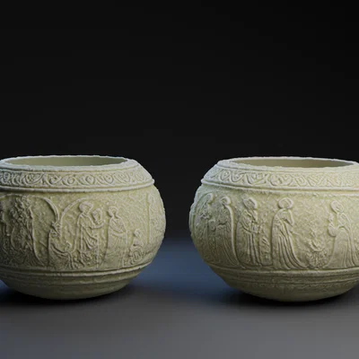 Mô hình bát trang trí Beguine Midwife cổ điển in 3D độc đáo