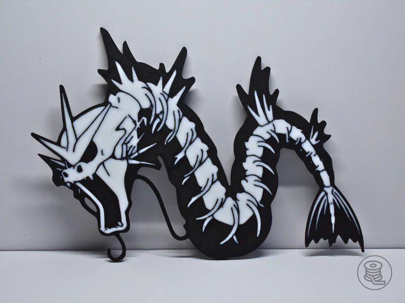 Mô hình 3D Pokemon Halloween Skeleton Gyarados in 2 màu cực chất - Image 1