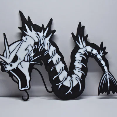 Mô hình 3D Pokemon Halloween Skeleton Gyarados in 2 màu cực chất