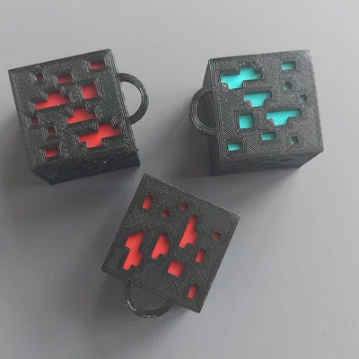 Móc khóa quặng Minecraft 3D - Phụ kiện độc đáo cho game thủ