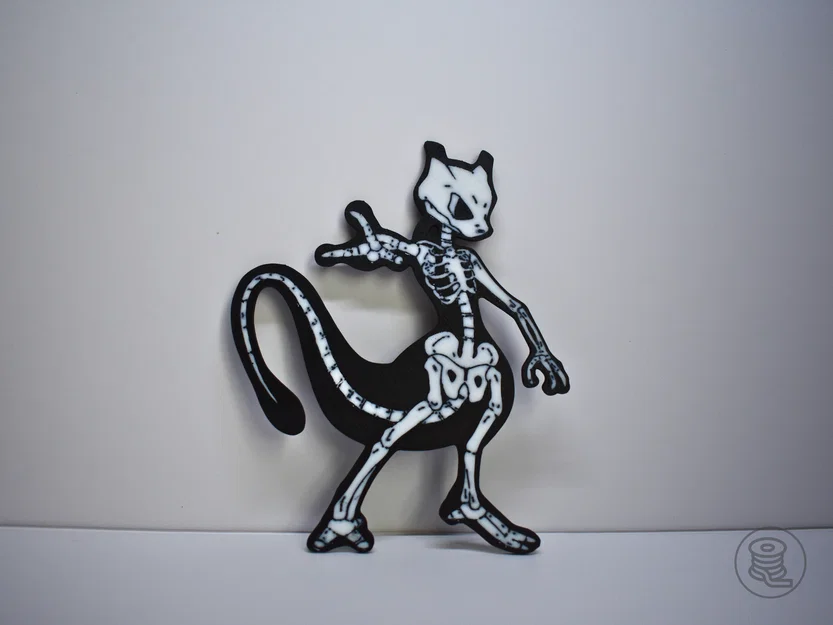 Mô hình Mewtwo phiên bản bộ xương Halloween in 3D ấn tượng - Image 1