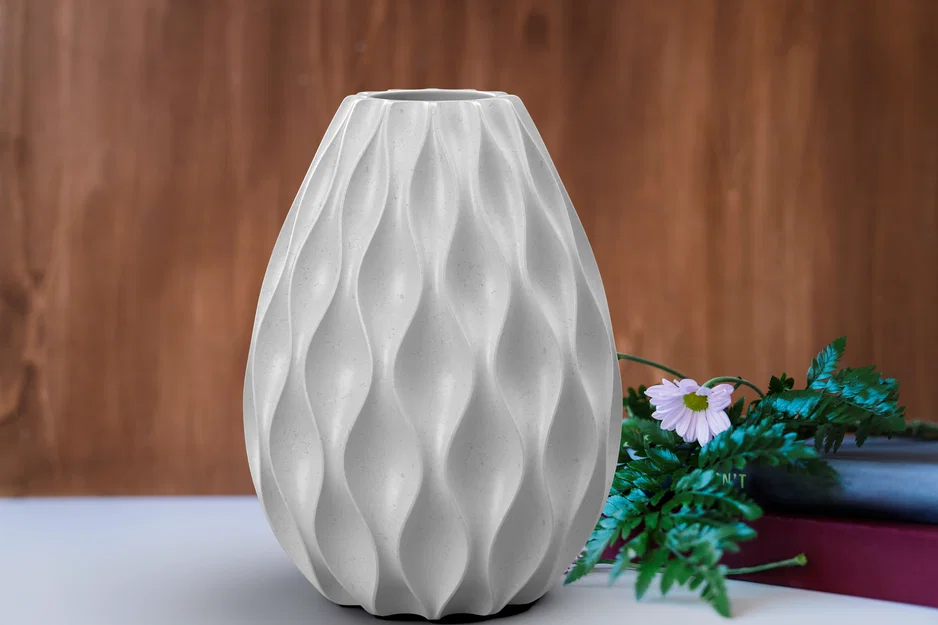 Bình hoa gợn sóng hiện đại (Modern Wavy Vase) - Image 1