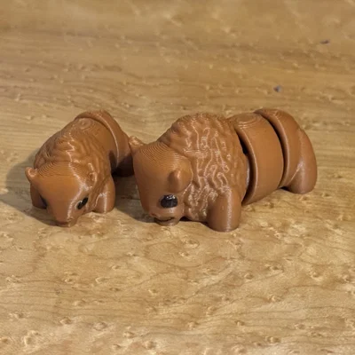 Mô hình 3D chú bò rừng Baby Bison linh hoạt (Print-in-place)