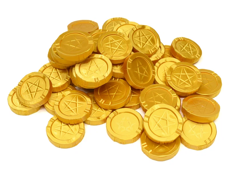 Mô hình đồng tiền vàng (Gold Coin) trong Cult of the Lamb để in 3D - Image 1