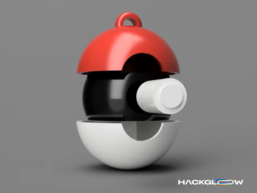Mô hình móc khóa Pokeball in 3D cực đẹp và dễ lắp ráp - Image 2