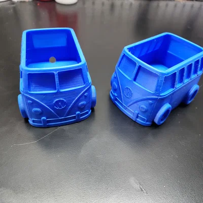Mô hình chậu cây trang trí xe bus VW cổ điển in 3D