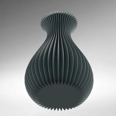 Chậu hoa / bình hoa texture gấp nếp