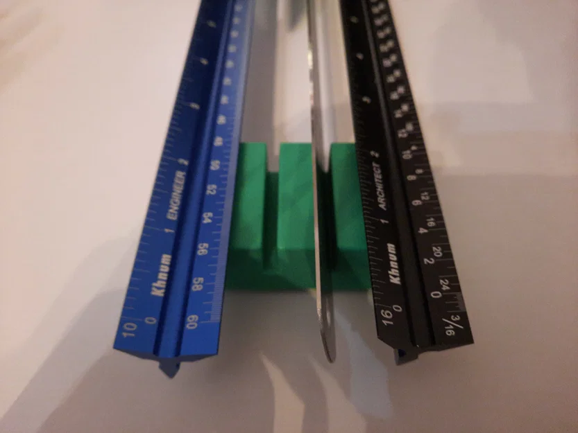 Khay Gridfinity giữ thước kiến trúc/kỹ thuật (3 cạnh) & thước thường - Image 2