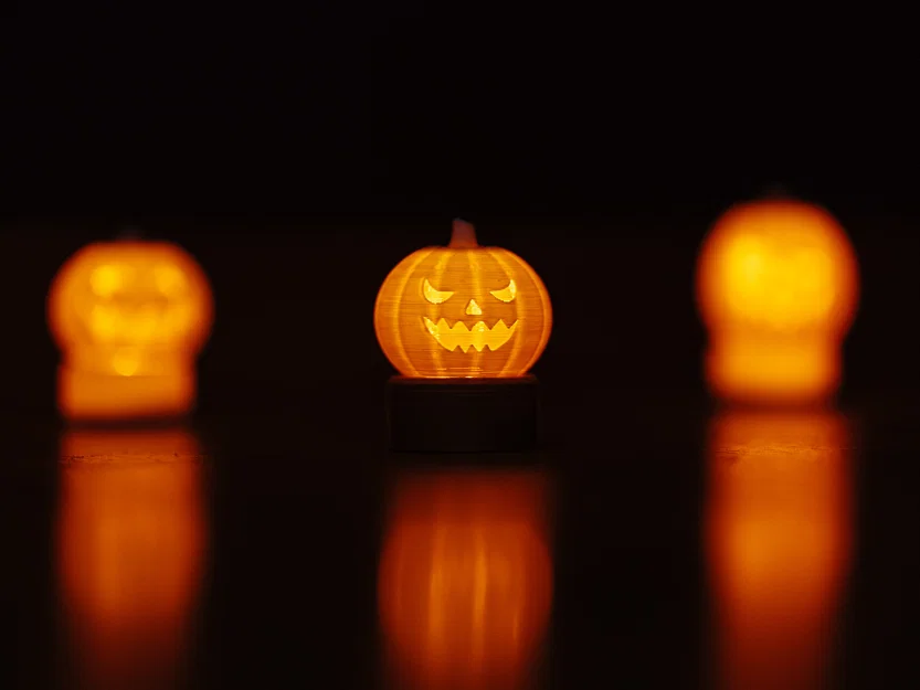 Mô hình Bí Ngô Halloween in 3D trang trí đèn Tealight cực xinh - Image 2