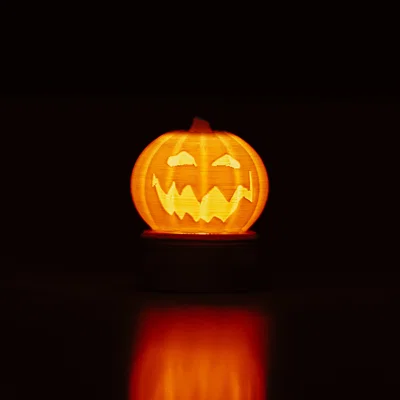 Mô hình Bí Ngô Halloween in 3D trang trí đèn Tealight cực xinh