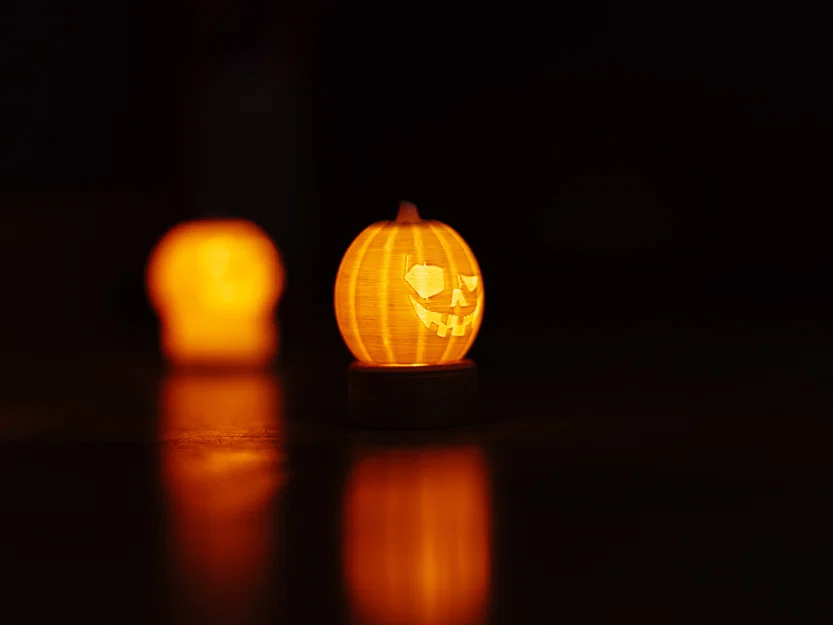 Mô hình Bí Ngô Halloween in 3D trang trí đèn Tealight cực xinh - Image 5