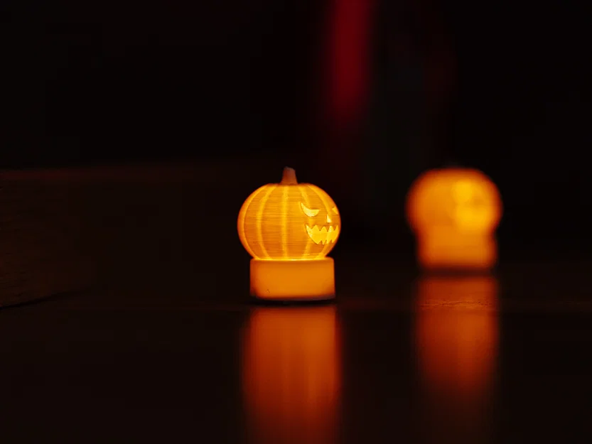 Mô hình Bí Ngô Halloween in 3D trang trí đèn Tealight cực xinh - Image 6