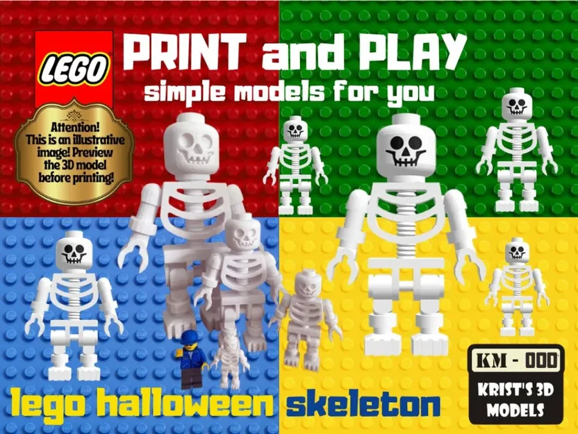 Mô hình bộ xương LEGO Halloween in 3D độc đáo - Image 1