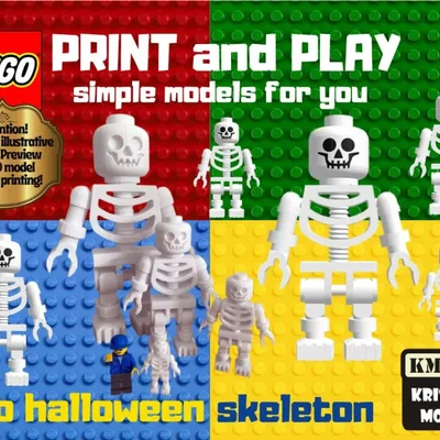 Mô hình bộ xương LEGO Halloween in 3D độc đáo
