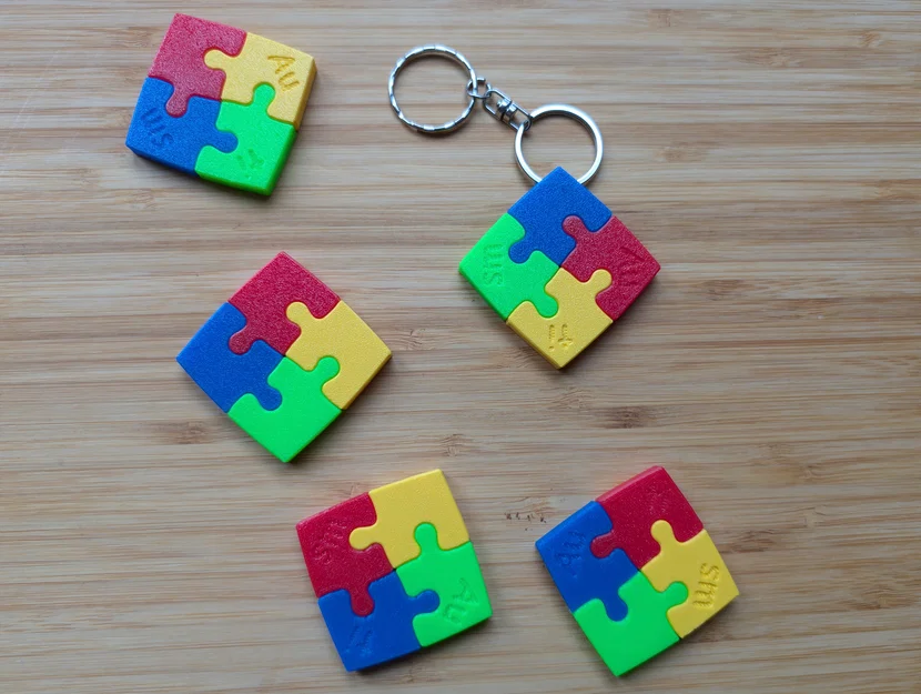 Móc khóa Autism Awareness (40mm x 40mm) - Image 2