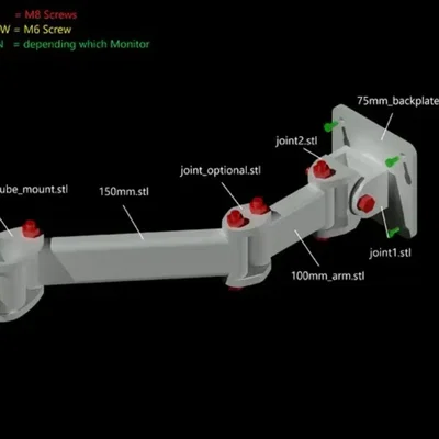 Arm VESA modular 75 / 100 mm