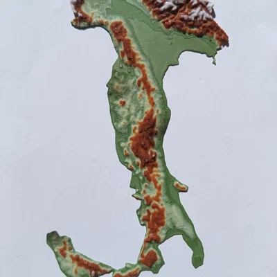 Bản đồ địa hình màu - Italy