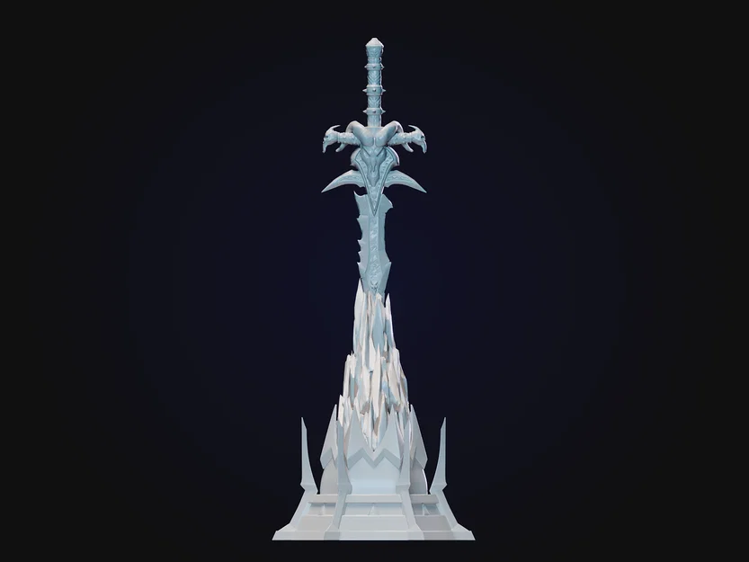 Mô hình thanh kiếm Frostmourne World of Warcraft kèm bệ đỡ 3D - Image 1