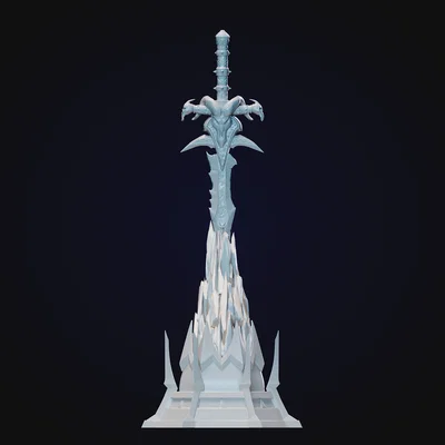 Mô hình thanh kiếm Frostmourne World of Warcraft kèm bệ đỡ 3D