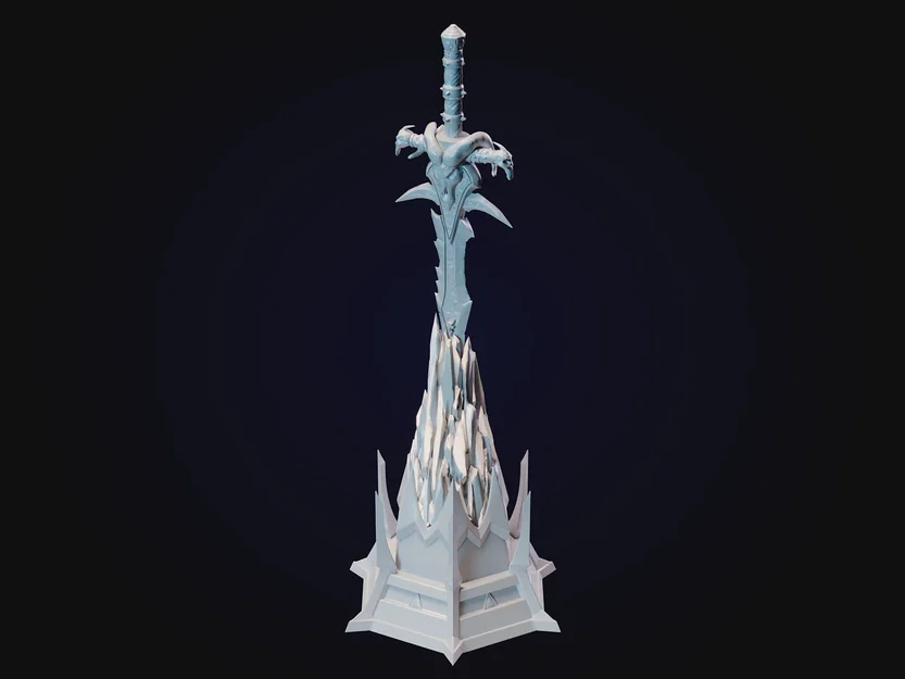 Mô hình thanh kiếm Frostmourne World of Warcraft kèm bệ đỡ 3D - Image 2
