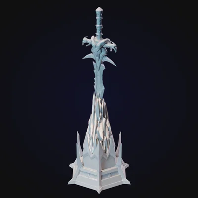 Mô hình thanh kiếm Frostmourne World of Warcraft kèm bệ đỡ 3D