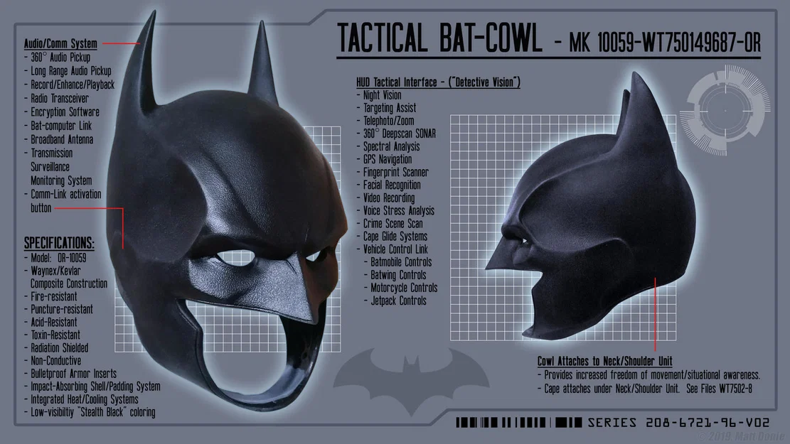 Mô hình mặt nạ Batman Arkham Origins (Cowl) in 3D sắc nét - Image 1