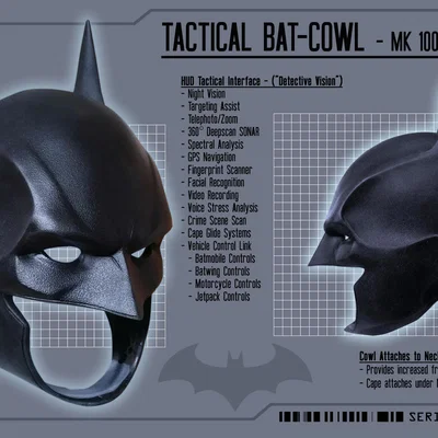 Mô hình mặt nạ Batman Arkham Origins (Cowl) in 3D sắc nét
