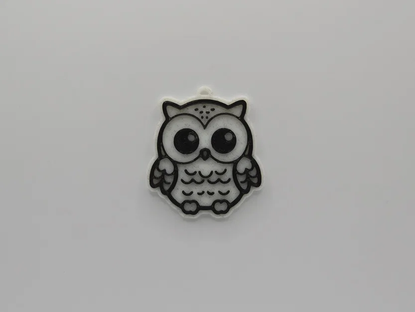 Móc khóa cú mèo dễ thương - Cute Owl Keychain in 3D - Image 1