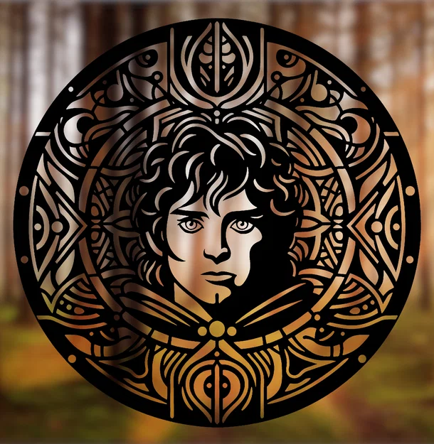 Frodo Mandala Art – Tranh Treo Tường 2D Hình Học (Stained Glass) - Image 1