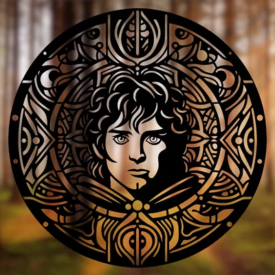 Frodo Mandala Art – Tranh Treo Tường 2D Hình Học (Stained Glass)