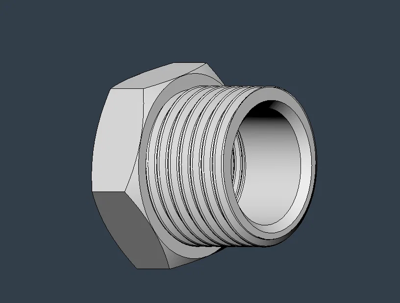 Đầu chuyển đổi ren G3/8 sang G1/2 cho in 3D - Thiết kế kỹ thuật - Image 1