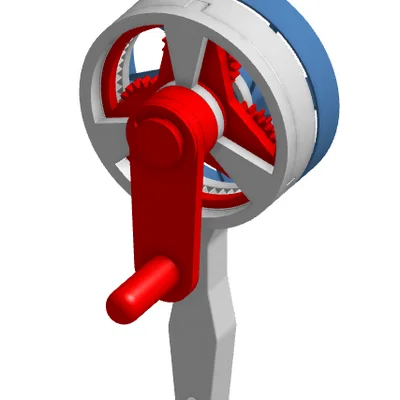 Quạt tay cơ học với hệ thống bánh răng hành tinh in 3D độc đáo