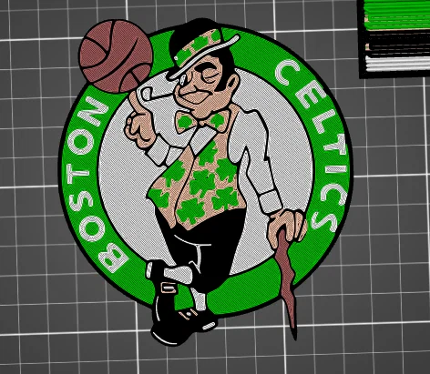 Mô hình logo Boston Celtics cho in 3D đa màu (MMU) - Image 1