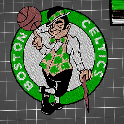 Mô hình logo Boston Celtics cho in 3D đa màu (MMU)