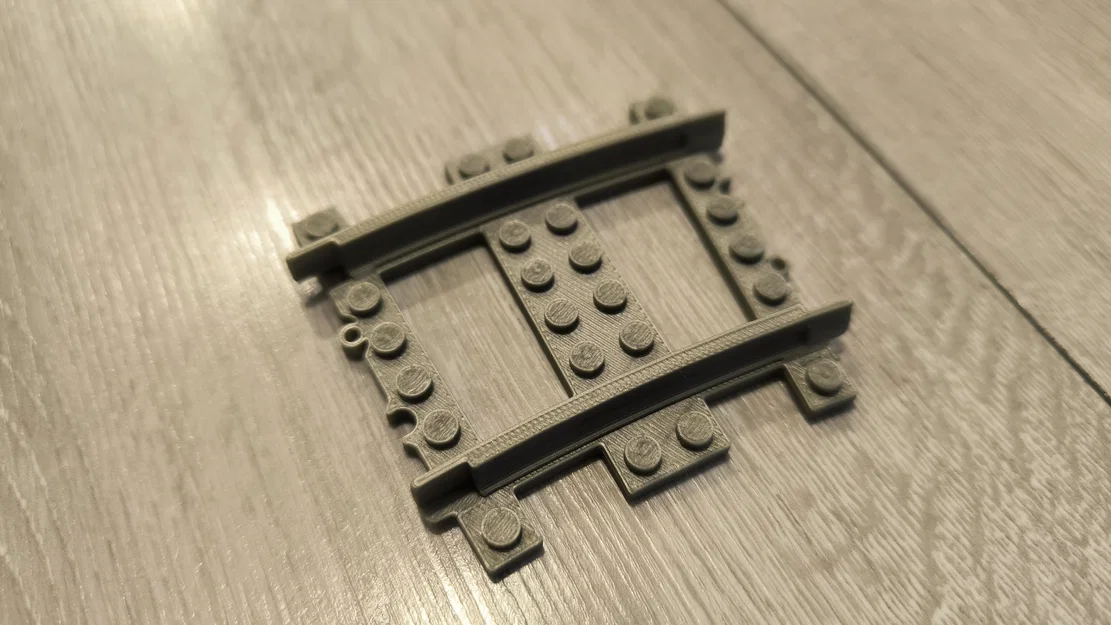 Khúc đường ray xe lửa cong (Half-curve rail) tương thích Lego - Image 1