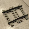 Khúc đường ray xe lửa cong (Half-curve rail) tương thích Lego - Thumbnail 1