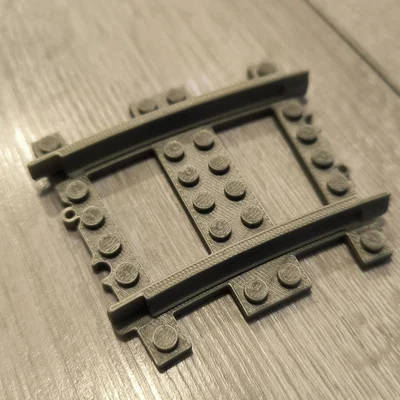 Khúc đường ray xe lửa cong (Half-curve rail) tương thích Lego